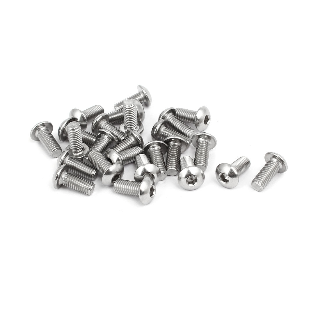 uxcell Uxcell M5x12mm 304 Stainless Steel Button Head Hex Socket Cap Screws Bolts 25pcs