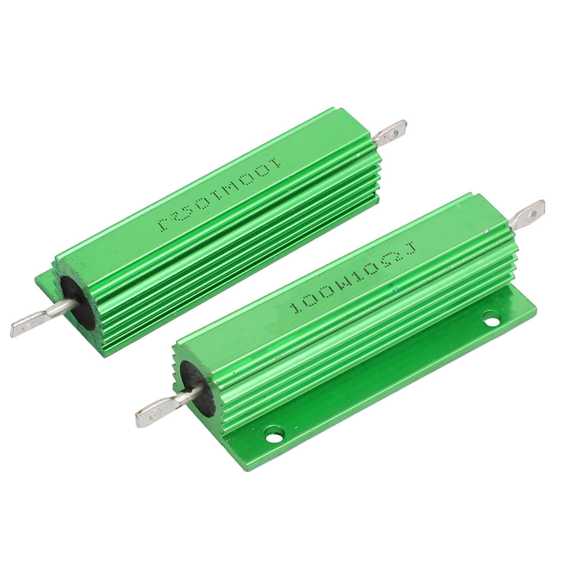 uxcell Uxcell 100W 10 Ohm  Resistance Screw Mount Aluminum Shell Wirewound Resistor Green 3pcs