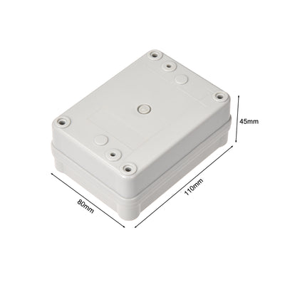 Harfington Uxcell 110mmx80mmx45mm Dustproof IP65 Junction Box DIY Case Enclosure Gray