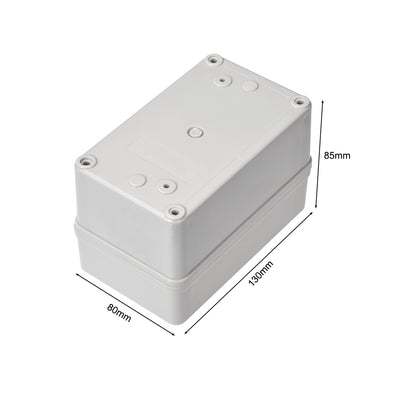 Harfington Uxcell 130mm x 80mm x 85mm Dustproof IP65 Junction Box DIY Case Enclosure Gray