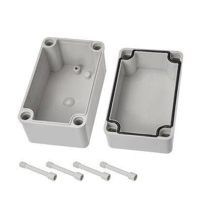 Harfington Uxcell 130mm x 80mm x 85mm Dustproof IP65 Junction Box DIY Case Enclosure Gray