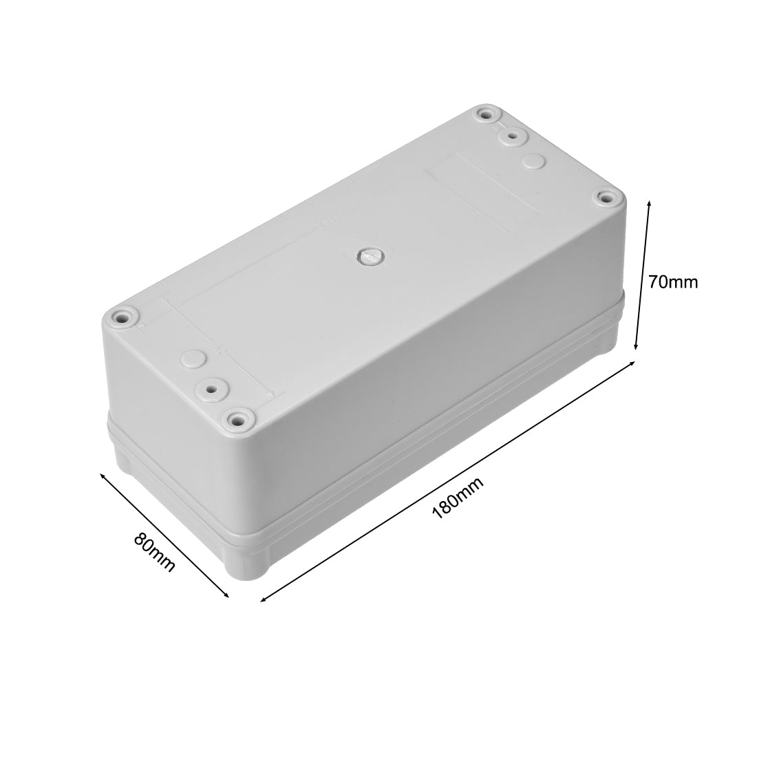 uxcell Uxcell 180mmx80mmx70mm Dustproof IP65 Junction Box DIY Case Enclosure Gray