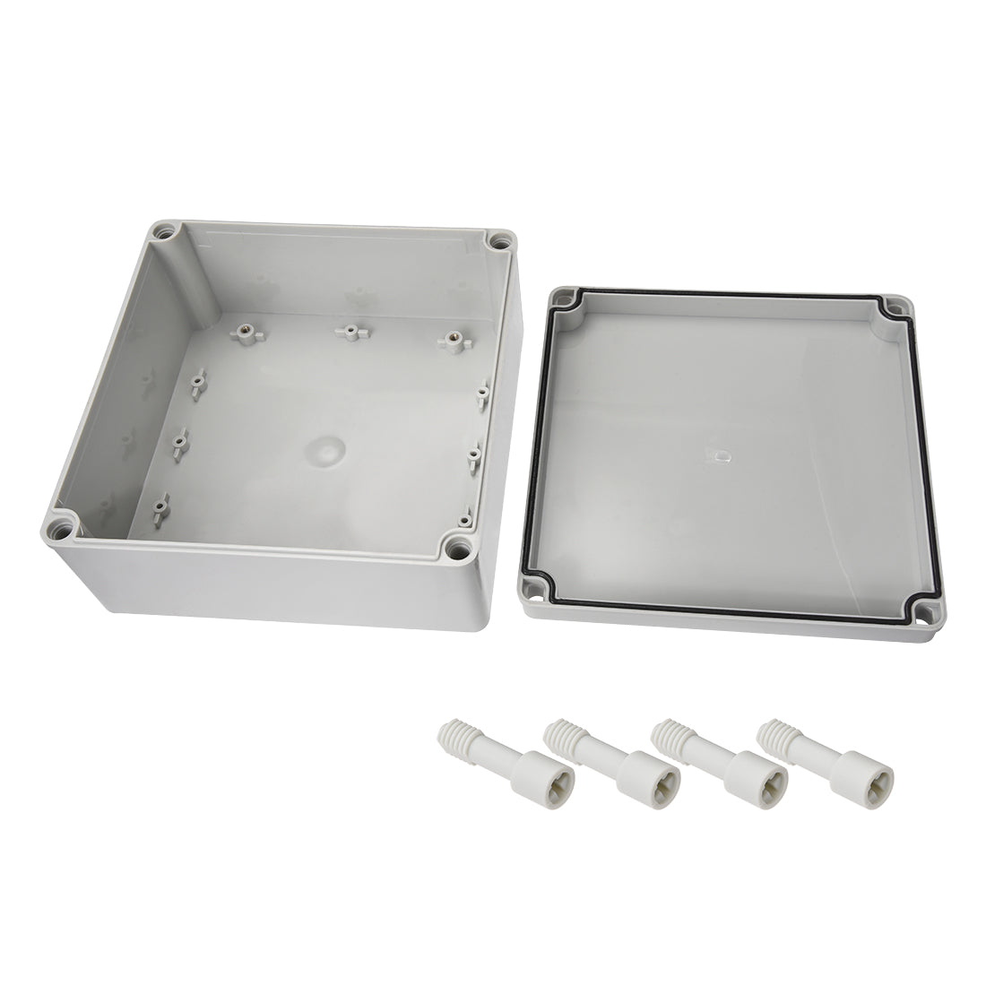 uxcell Uxcell 200mm x 200mm x 95mm Dustproof IP65 Junction Box DIY Case Enclosure Gray