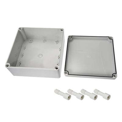 Harfington Uxcell 200mm x 200mm x 95mm Dustproof IP65 Junction Box DIY Case Enclosure Gray