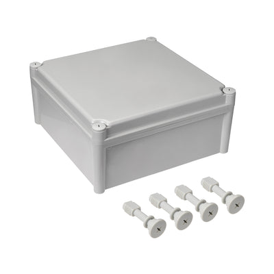 Harfington Uxcell 280mm x 280mm x 130mm Dustproof IP65 Junction Box DIY Case Enclosure Gray