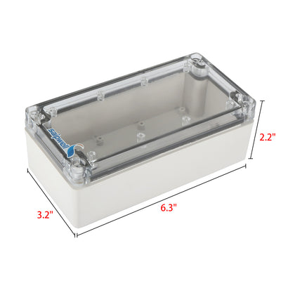 Harfington Uxcell 3.2"x6.3"x2.2"(80mmx160mmx55mm) ABS Junction Box Universal Project Enclosure w PC Transparent Cover