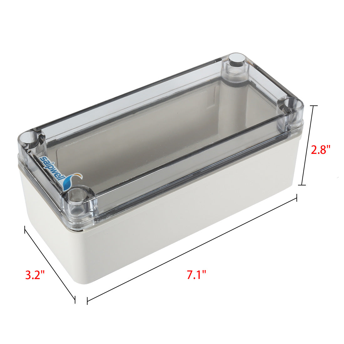 uxcell Uxcell 3.2"x7.1"x2.8"(80mmx180mmx70mm) ABS Junction Box Universal Project Enclosure w PC Transparent Cover