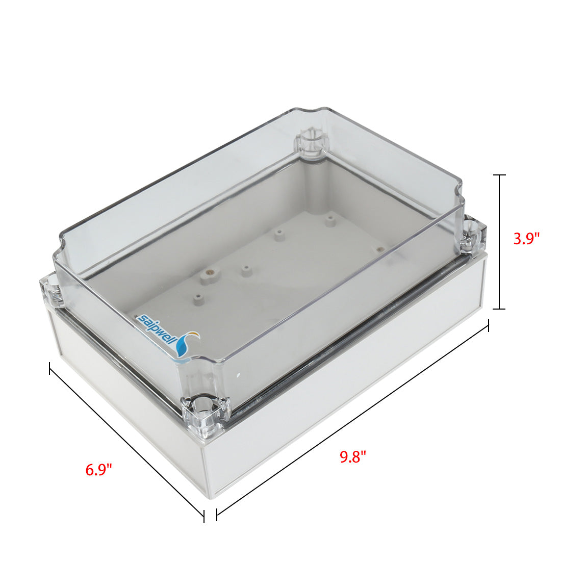 uxcell Uxcell 6.9"x9.8"x3.9"(250mmx175mmx100mm) ABS Junction Box Universal Project Enclosure w PC Transparent Cover