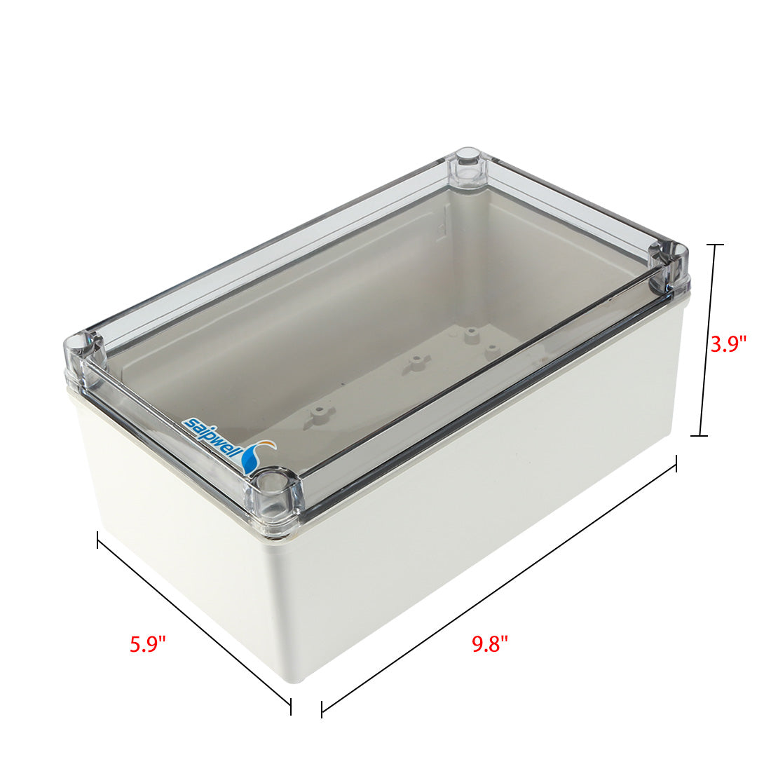 uxcell Uxcell 5.9"x9.8"x3.9"(150mmx250mmx100mm) ABS Junction Box Universal Project Enclosure w PC Transparent Cover