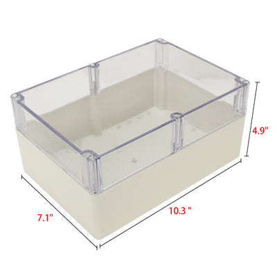 Harfington Uxcell 10.3"x7.1"x4.9" (263mmx182mmx125mm) ABS Junction Box Universal Electric Project Enclosure Clear