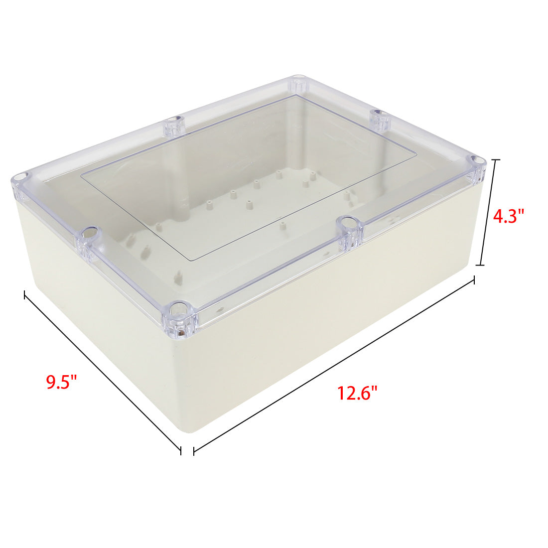 uxcell Uxcell 12.6"x9.5"x4.3"(320mmx240mmx110mm) ABS Junction Box Universal Project Enclosure w PC Transparent Cover