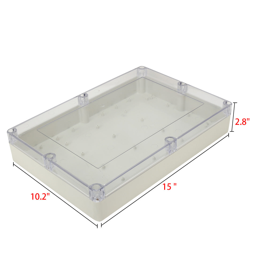 uxcell Uxcell 15"x10.2"x2.8"(380mmx260mmx70mm) ABS Junction Box Universal Project Enclosure w PC Transparent Cover