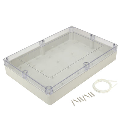 Harfington Uxcell 15"x10.2"x2.8"(380mmx260mmx70mm) ABS Junction Box Universal Project Enclosure w PC Transparent Cover