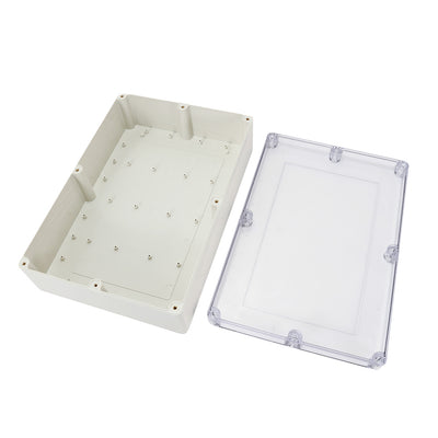 Harfington Uxcell 15"x10.2"x4.1"(380mmx260mmx105mm) ABS Junction Box Universal Project Enclosure w PC Transparent Cover