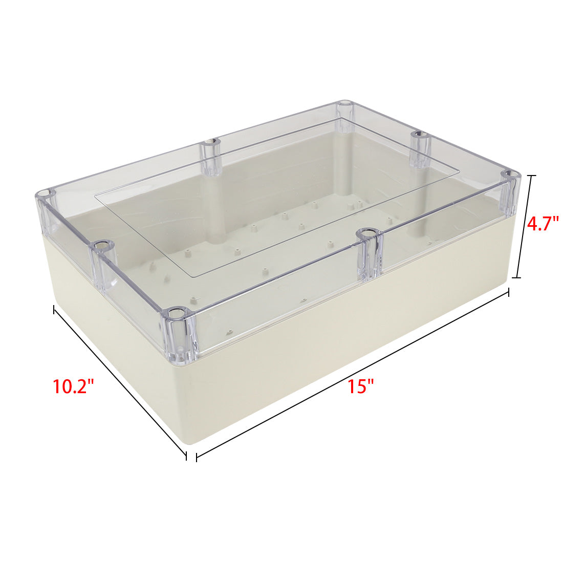 uxcell Uxcell 15"x10.2"x4.7"(380mmx260mmx120mm) ABS Junction Box Universal Project Enclosure w PC Transparent Cover