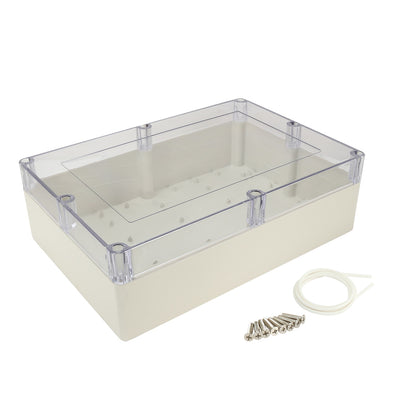 Harfington Uxcell 15"x10.2"x4.7"(380mmx260mmx120mm) ABS Junction Box Universal Project Enclosure w PC Transparent Cover