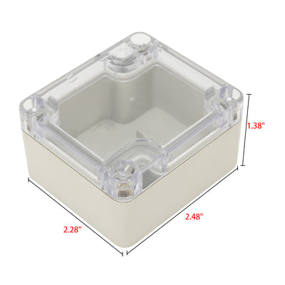 Harfington Uxcell 2.48"x2.28"x1.38"(63mmx58mmx35mm) ABS Junction Box Universal Electric Project Enclosure Clear