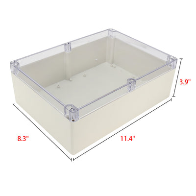 Harfington Uxcell 11.4"x8.3"x3.9"(290mmx210mmx100mm) ABS Junction Box Universal Project Enclosure w PC Transparent Cover