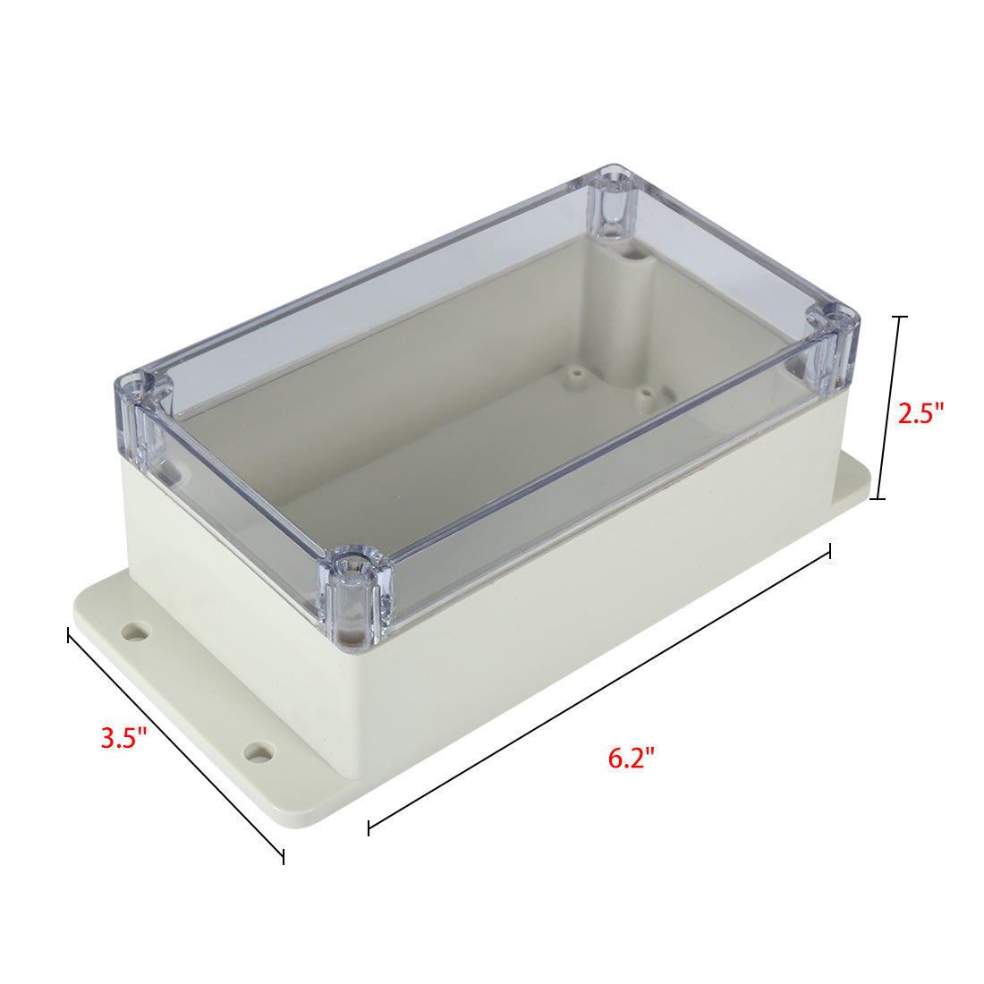 uxcell Uxcell 6.2"x3.5"x2.5"(158mmx90mmx64mm) ABS Junction Box Universal Project Enclosure w PC Transparent Cover