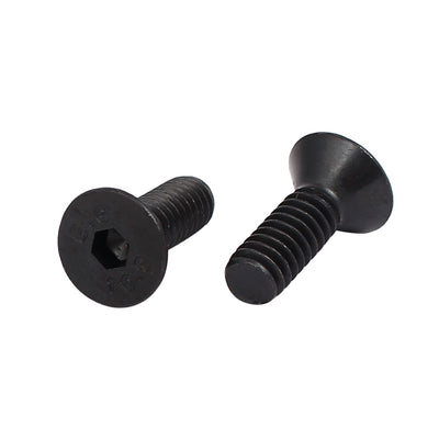 Harfington Uxcell 1/4" x 3/4" Grade 10.9 Countersunk Flat Head Hex Socket Cap Screw Black 25pcs