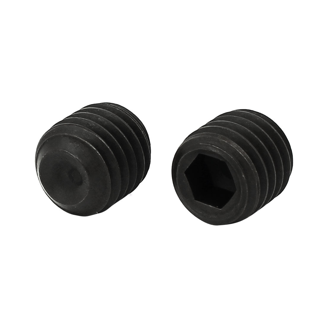 uxcell Uxcell M12 Dia 12mm Length Head Hex Socket Cup Point Grub Screw Black DIN916 30pcs