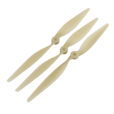 Harfington Uxcell 3 Pcs 356mm x 178mm E 14x7 Khaki Plastic Propeller Prop for RC Airplane