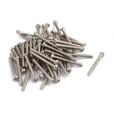 Harfington Uxcell 50Pcs M2 x 18mm Stainless Steel Pan Head Phillips Machine Screw Bolts