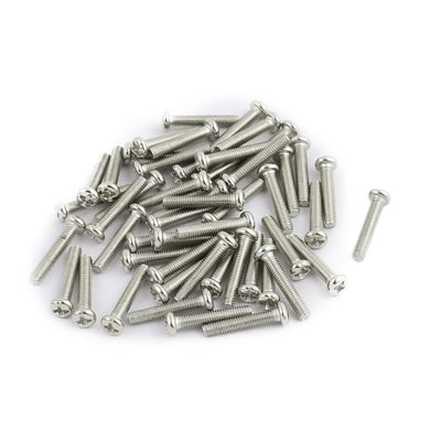 Harfington Uxcell 50Pcs M3 x 16mm Stainless Steel Pan Head Phillips Machine Screw Bolts