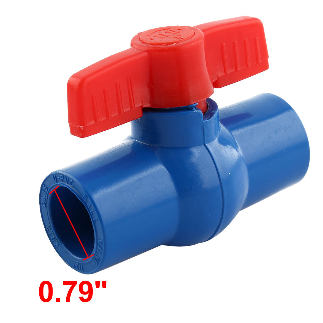 uxcell Uxcell Water Supply 20mm to 20mm Full Port U-PVC Ball Valve Pipe Fitting Red Blue 78mm Long