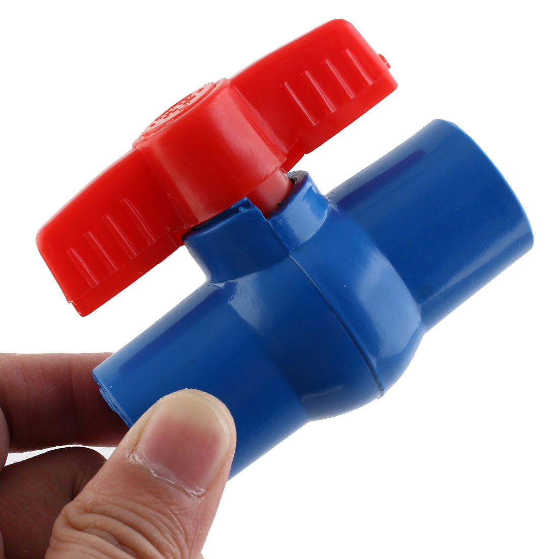 uxcell Uxcell Water Supply 20mm to 20mm Full Port U-PVC Ball Valve Pipe Fitting Red Blue 78mm Long