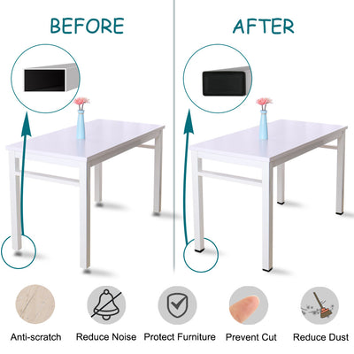Harfington Uxcell 19Stk. Büro Gummi Möbeln Tisch Beinschutz Bein Kappe Schutzhülle schwarz 40x20mm de