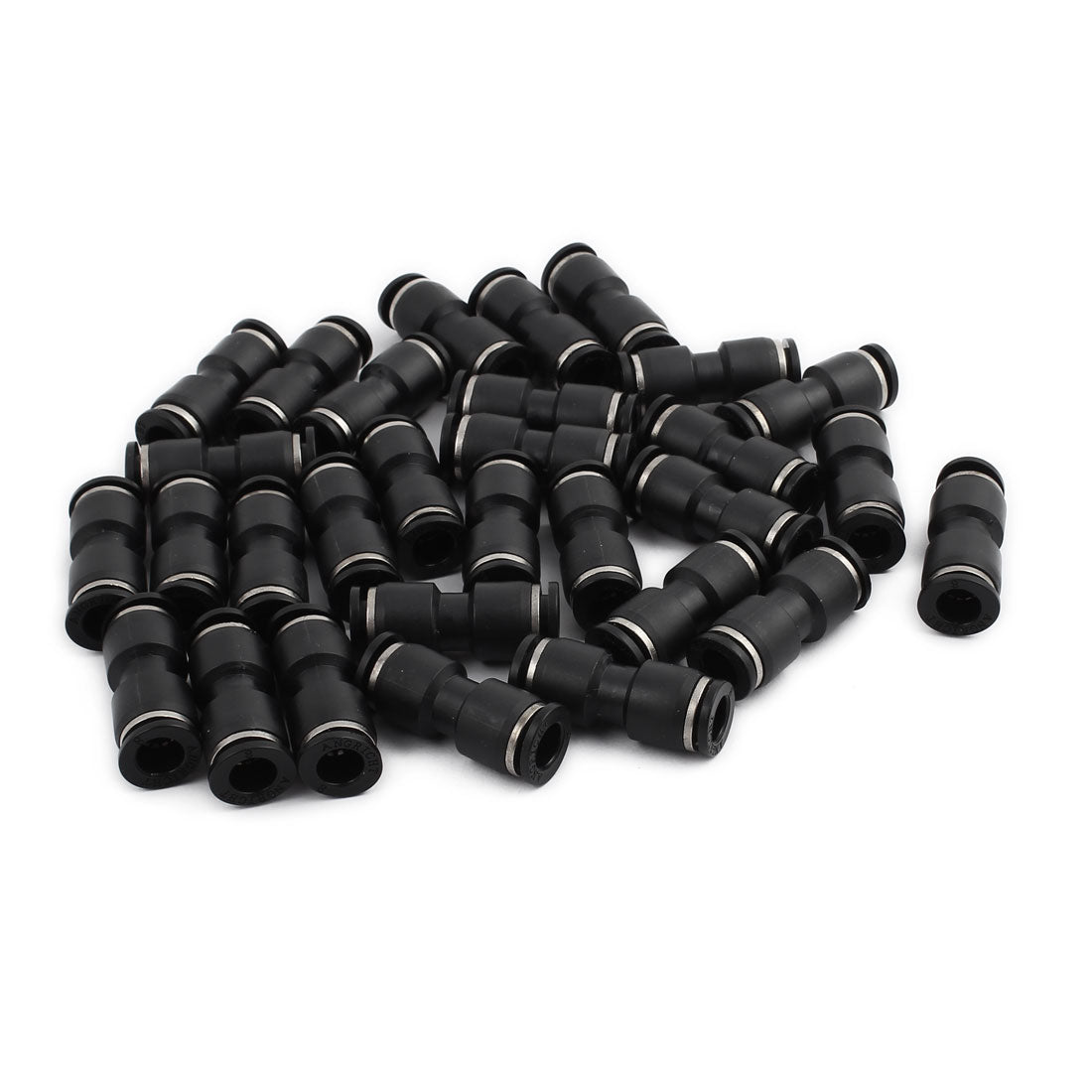 uxcell Uxcell 30Pcs Pneumatic Air 2 Way Quick Fitting Straight Push In Connector 8mm Tube Hose