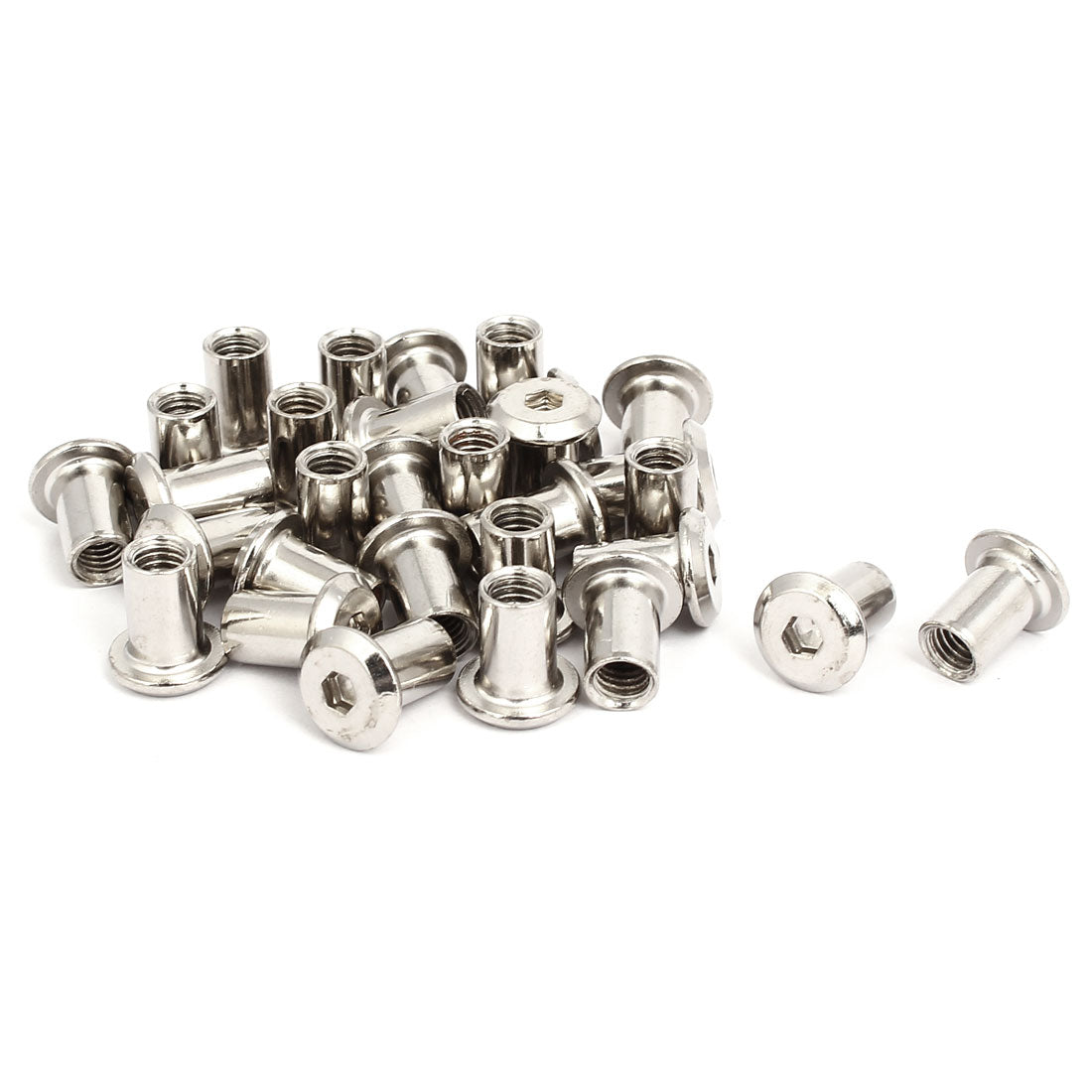 uxcell Uxcell M6x12mm Female Thread Hex Socket Head Nut Furniture Fittings 30pcs