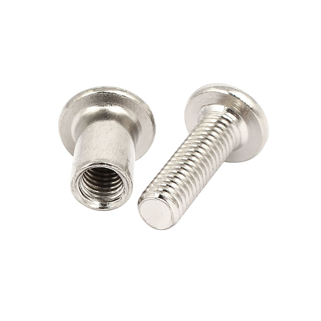 uxcell Uxcell M6x15mm Male Thread Cupboard Cabinet Socket Hex Screw Post Silver Tone 10pcs