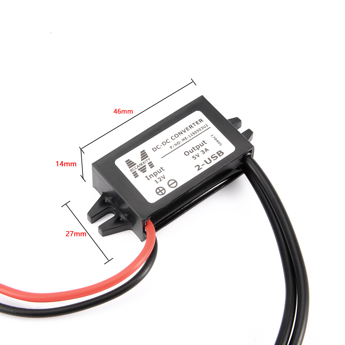 uxcell Uxcell Stromrichter Regler DC 12V zu DC5V 3A 15W Spannungswandler 2 USB DE