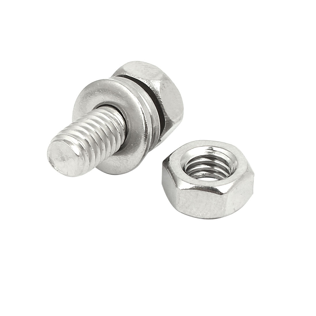 uxcell Uxcell M6x14mm 304 Stainless Steel Phillips Drive Hex Head Screw Nut w Washer 10 Sets