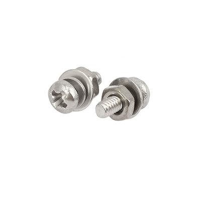 Harfington Uxcell 45 Sets M2x6mm 304 Edelstahl Kreuz flacher Kopf Bolzen Schraube mit Dichtung DE de