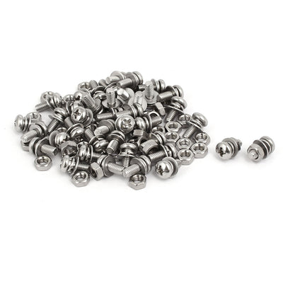 Harfington Uxcell 40 Sets M4x10mm 304 Edelstahl Kreuz Flacher Kopf Schraube Mutter mit Dichtung DE de