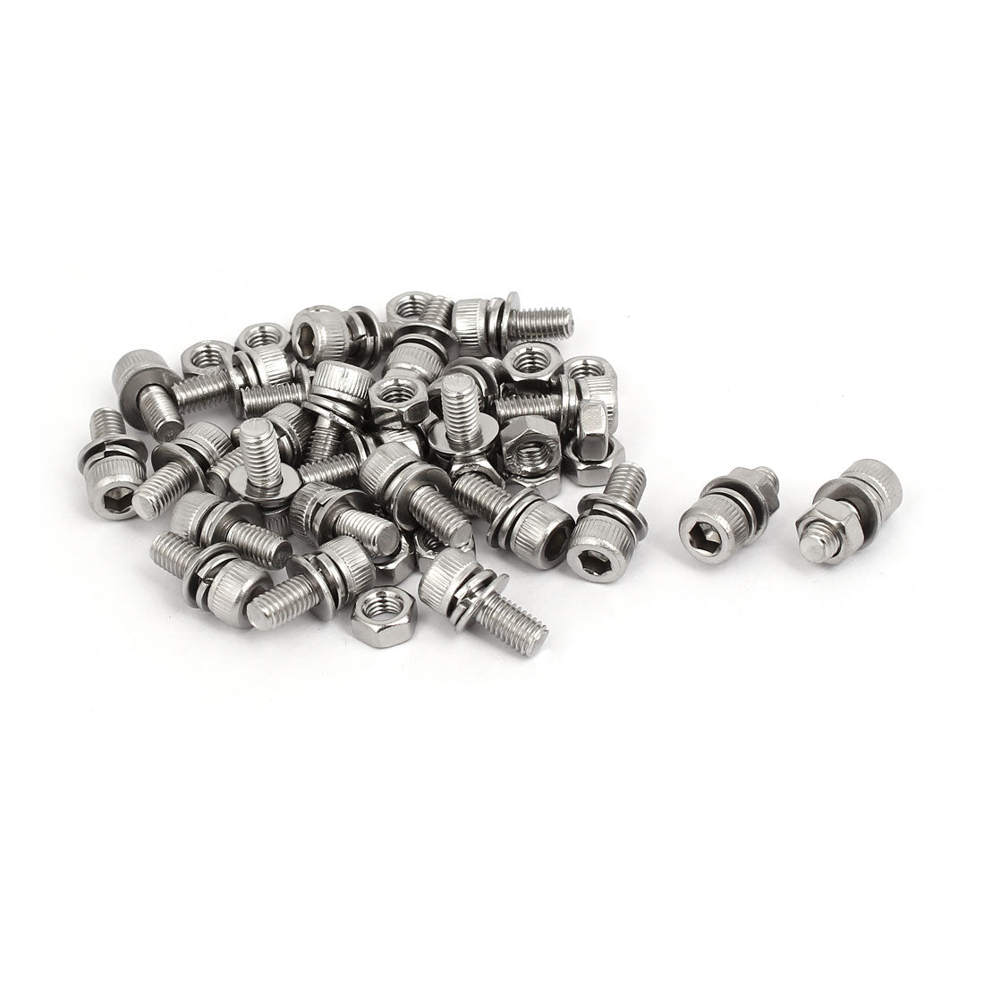 uxcell Uxcell 25 Sets M5x12mm 304 Edelstahl Innensechskantschraube Bolzen Mutter mit Scheibe DE de