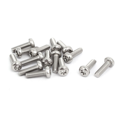 Harfington Uxcell M4x14mm 316 Stainless Steel Pan Head Torx Socket Cap Security Screw 15pcs