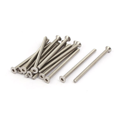 Harfington Uxcell M3x50mm 316 Stainless Steel Flat Head Hex Socket Cap Screws Silver Tone 15pcs