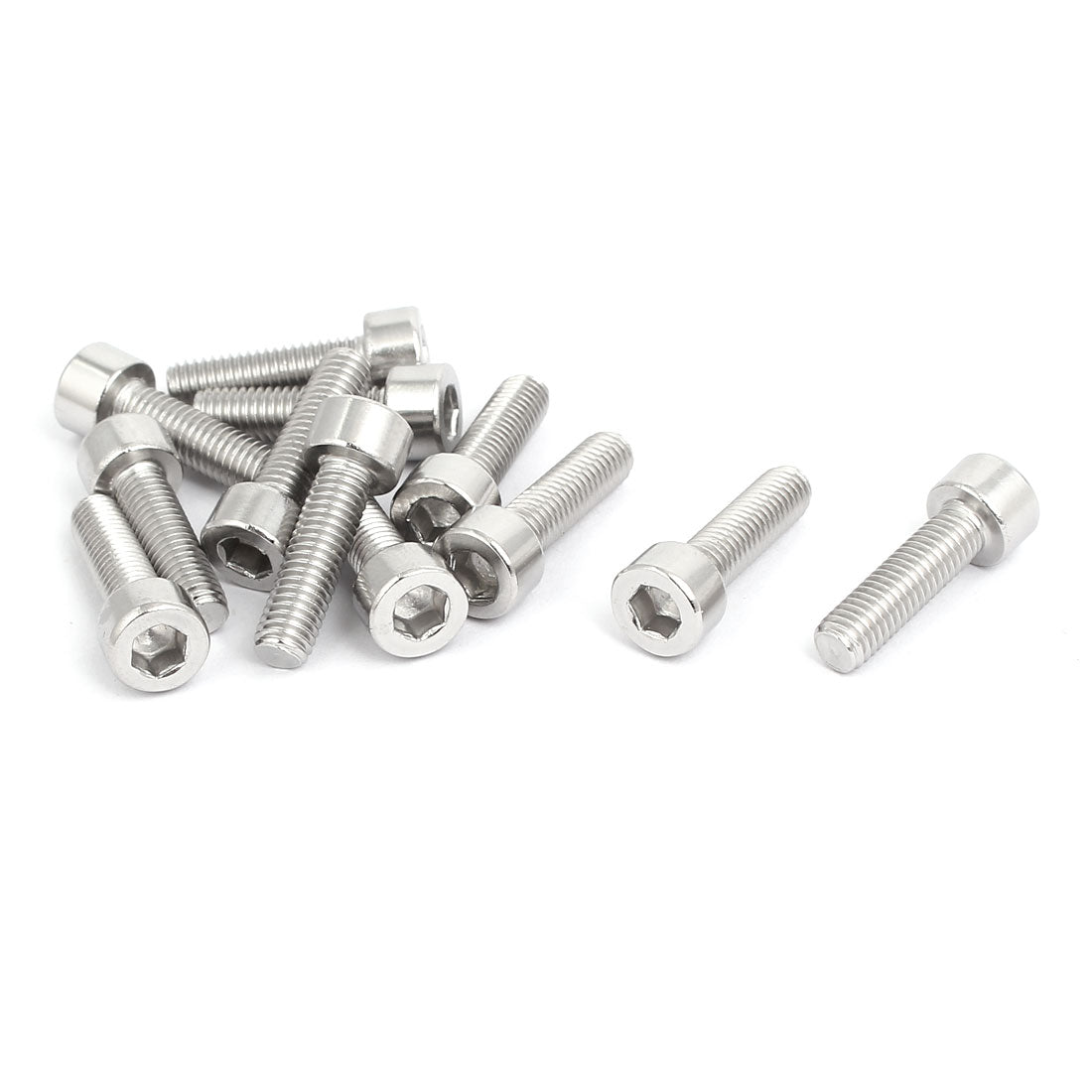 uxcell Uxcell M5X18mm 316 Stainless Steel Fully Thread Hex Socket Cap Screw Bolt 12pcs