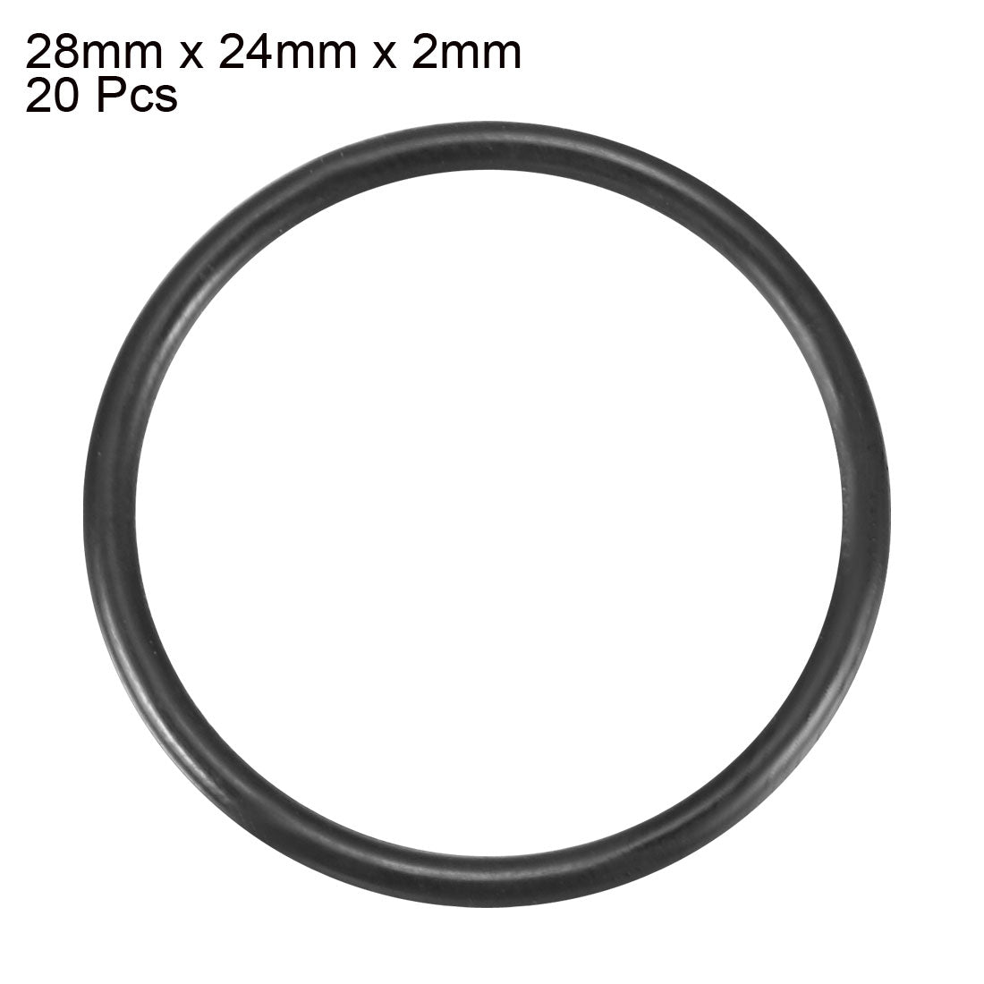 uxcell Uxcell 20Pcs Black 28 x 2mm Industrial Flexible Rubber O Ring Oil Sealing Grommets