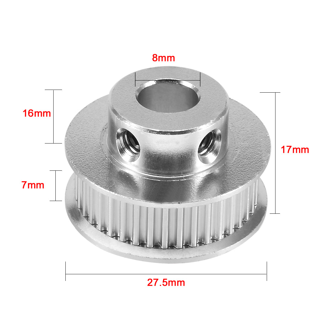 uxcell Uxcell Aluminum 40 Teeth 8mm Bore 2mm Pitch Timing Belt Pulley