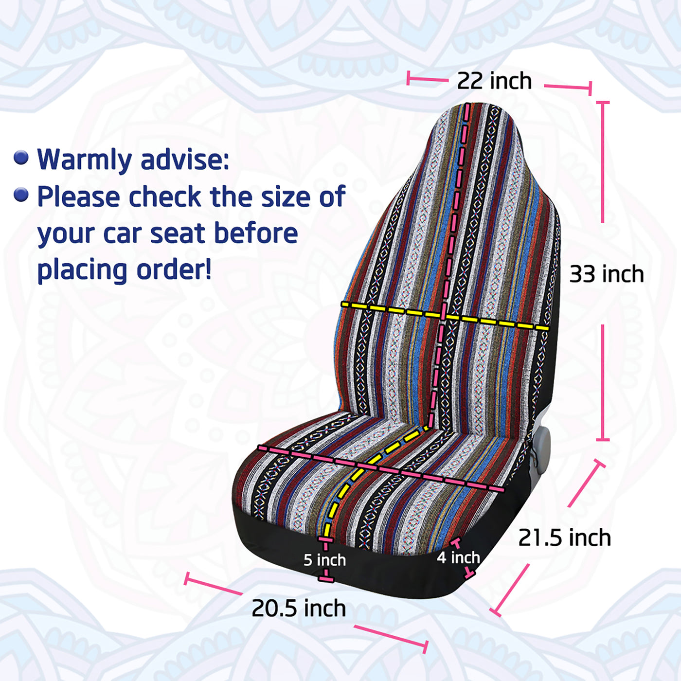 uxcell Uxcell Universal Baja Car Seat Cover Durable front Bucket Seat Cover for Car SUV