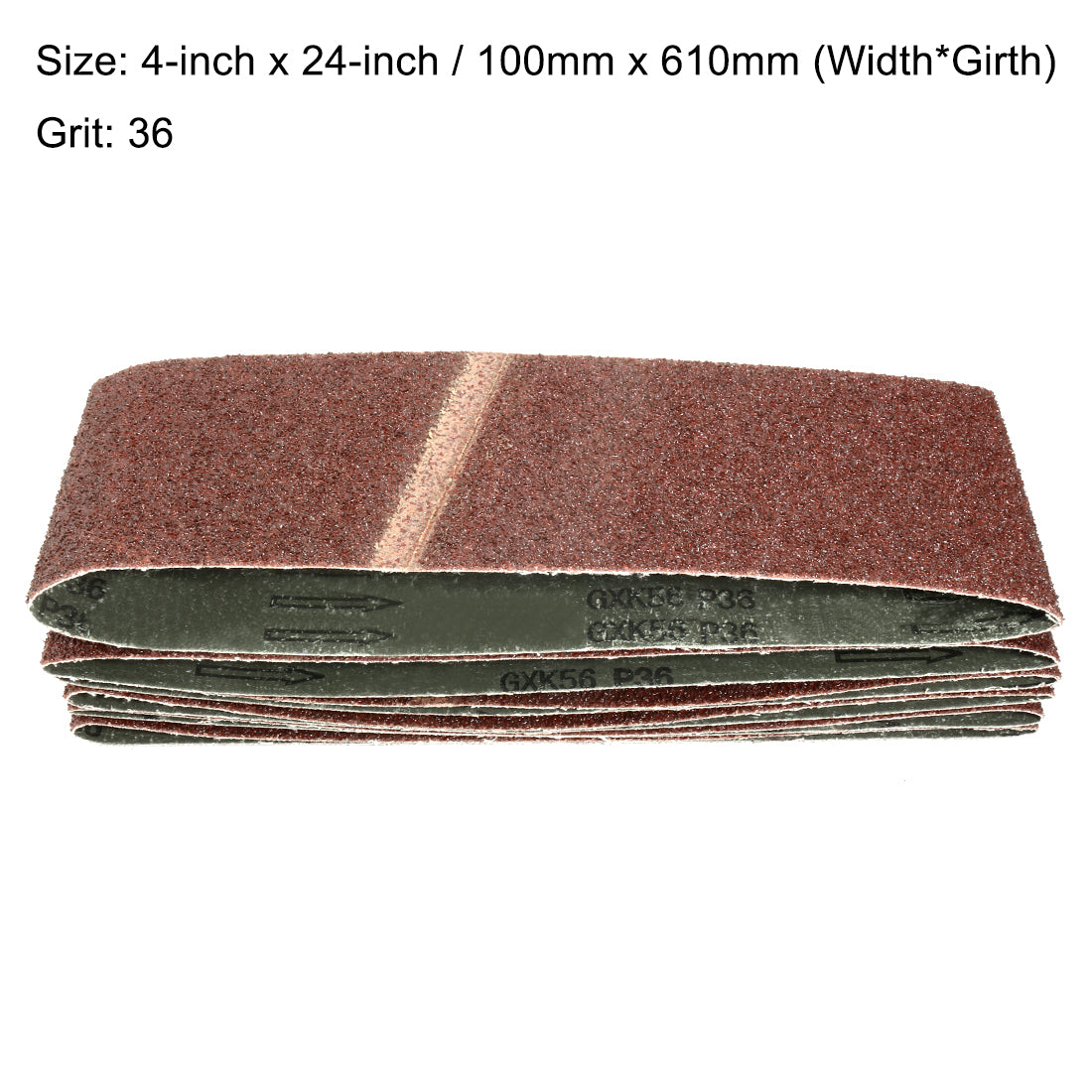 uxcell Uxcell 4-Inch x 24-Inch Aluminum Oxide Sanding Belt 36 Grits Lapped Joint 6pcs