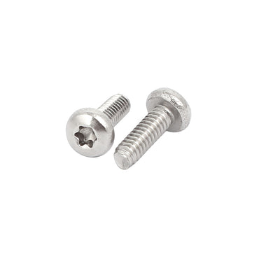 Harfington Uxcell M2x6mm 304 Stainless Steel Button Head Torx Screws Bolts T6 Drive 200pcs