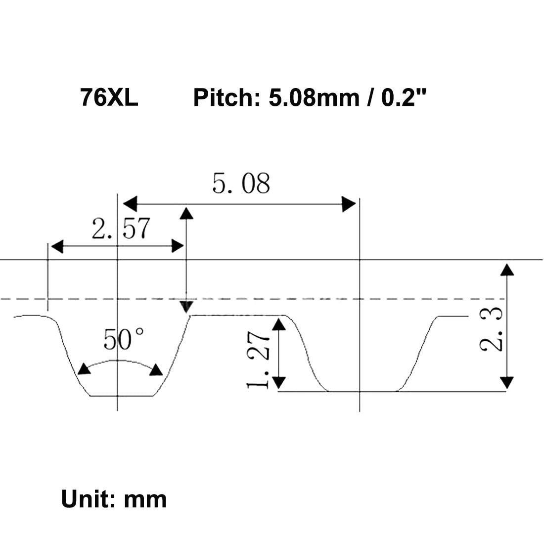 uxcell Uxcell 76XL 38 Zähne 10mm x 5.08mm Gummi Zahnriemen für Schrittmotor Schwarz DE de