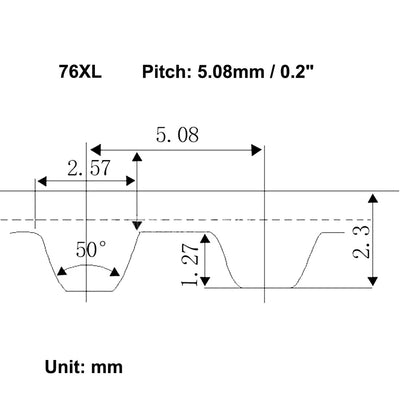 Harfington Uxcell 76XL 38 Zähne 10mm x 5.08mm Gummi Zahnriemen für Schrittmotor Schwarz DE de