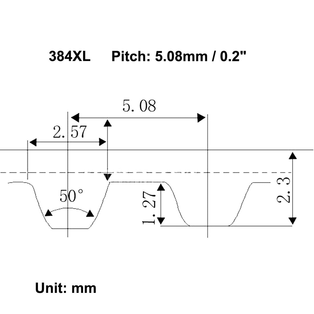 uxcell Uxcell 384XL 192 Zähne 10mm Breite 5,08mm Steigung Schrittmotor Gummi Zahnriemen DE de